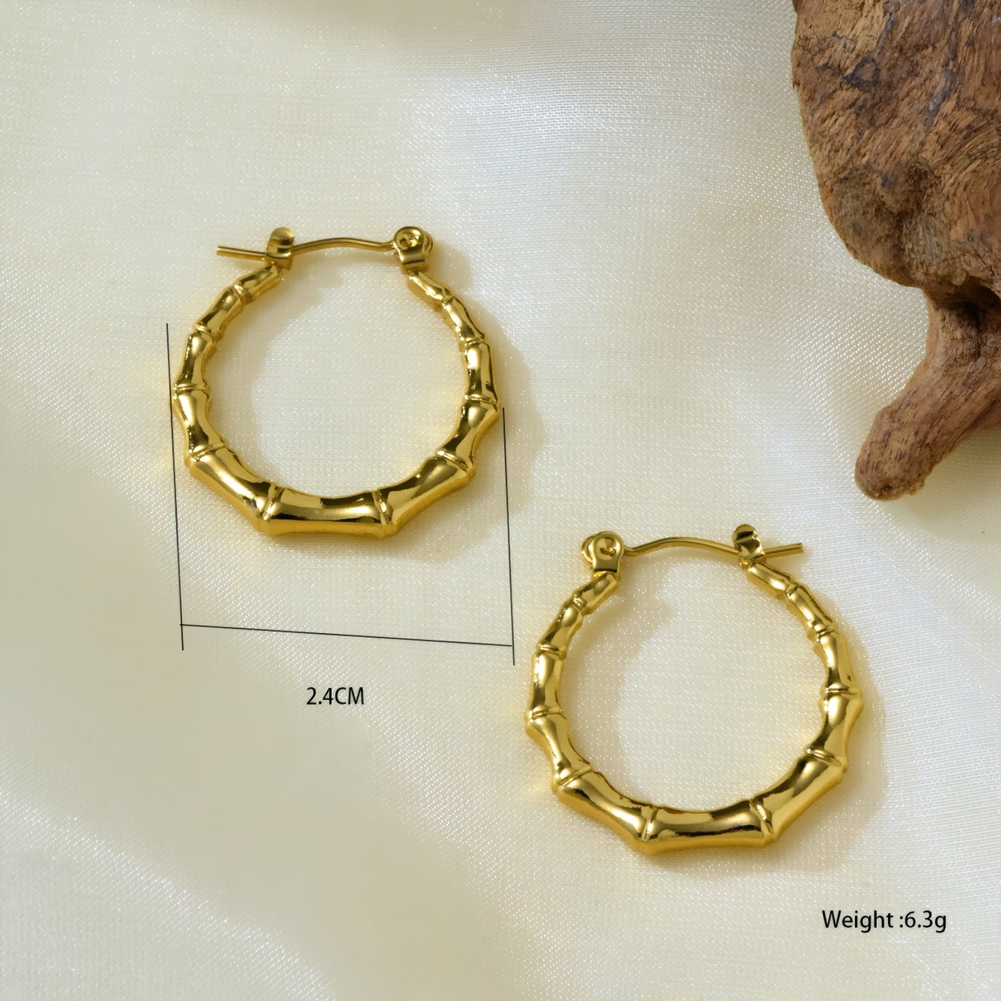 Bamboo Circle Earring Pair