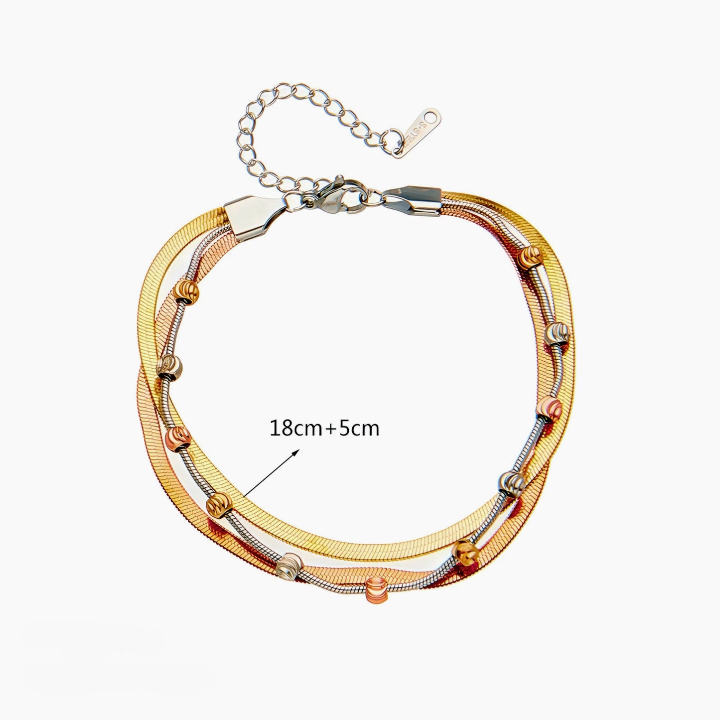 3 Layers Multicolor Snake Chain Bracelet
