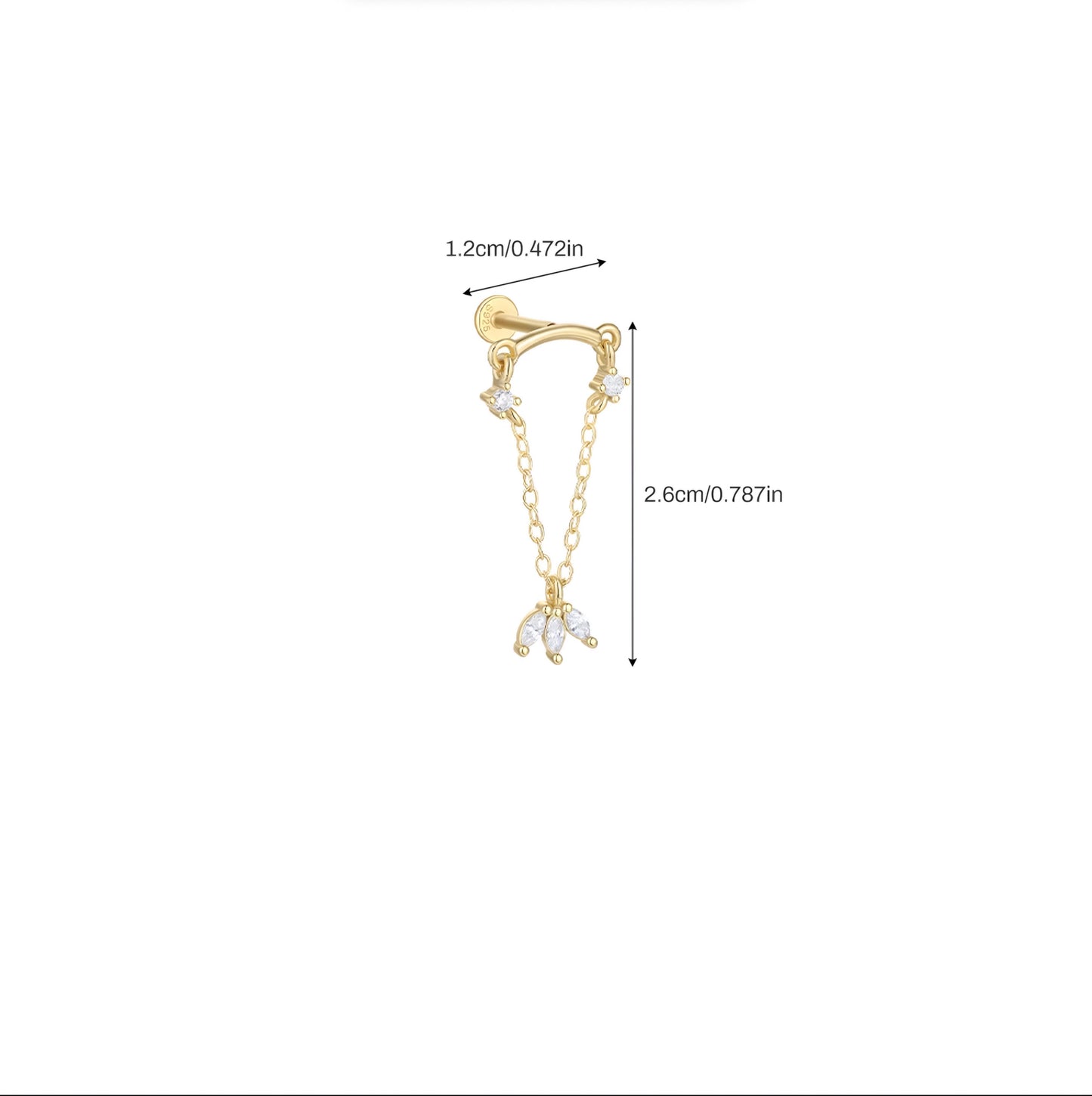 Flora Double Chain Hanged Ear Piercing