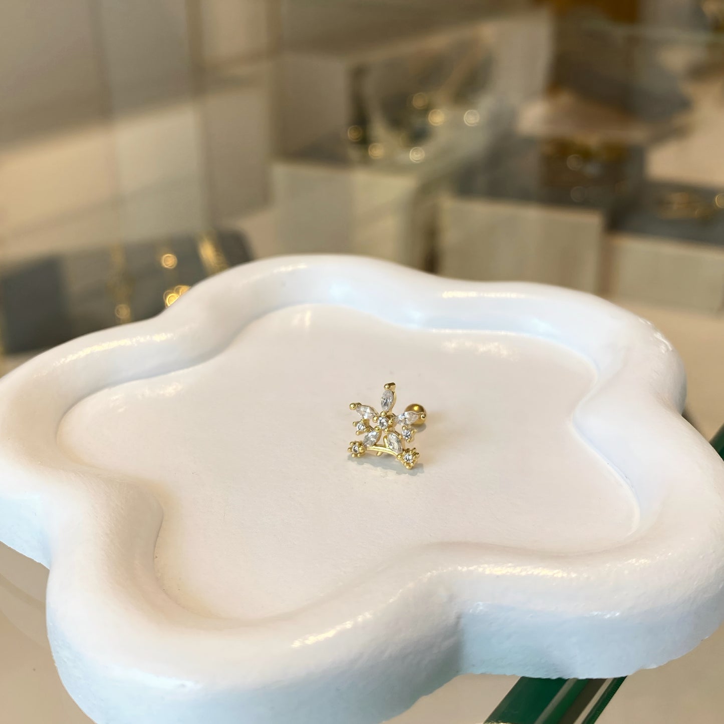 Snow Flake Branch Ear Piercing