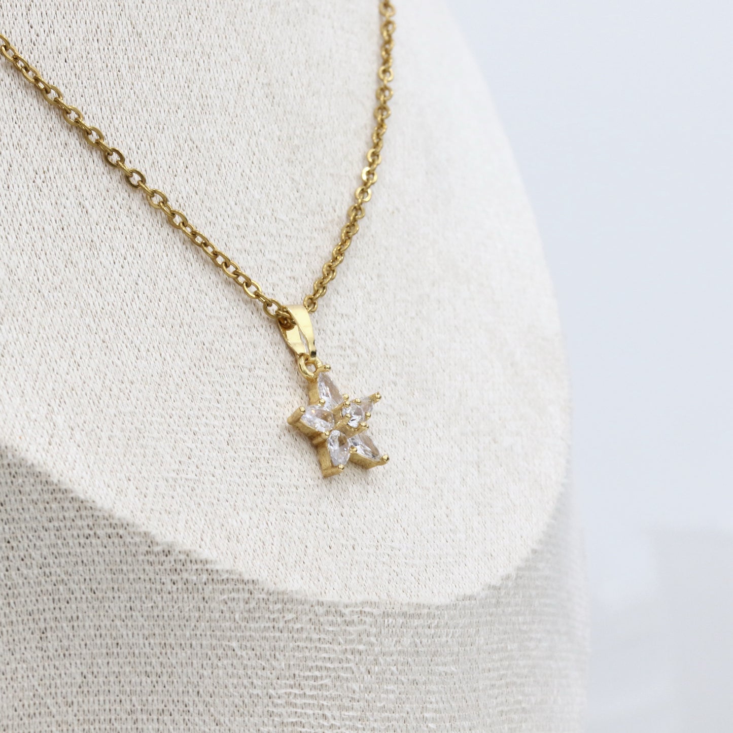 Star Zircon Necklace Earring Set