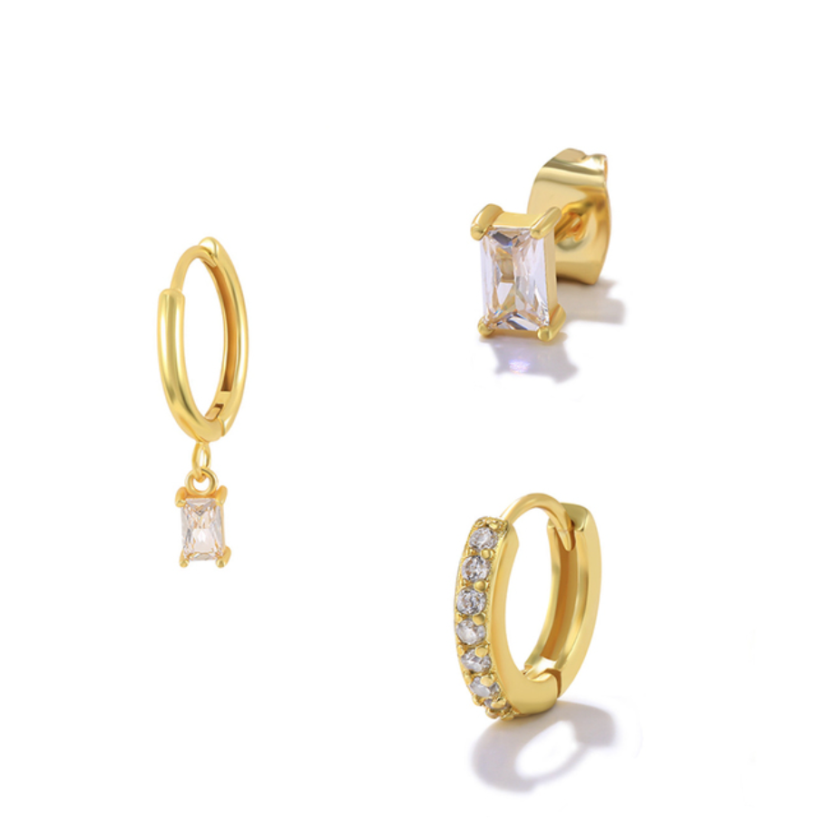3pcs/set Hoops Pin Earring