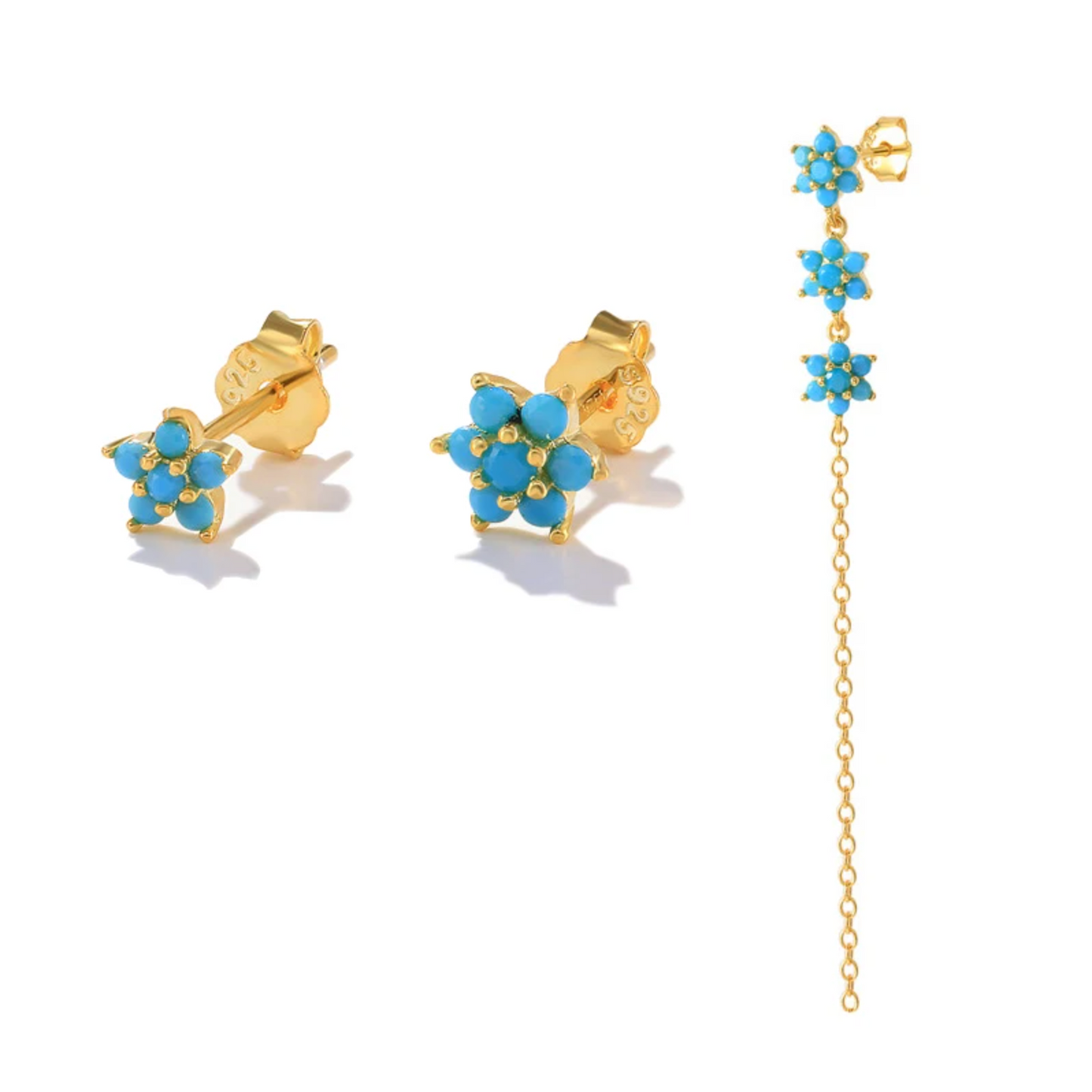 3pcs/set 3 Flowers Chain with Flower Pin