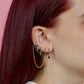 5pcs/set Zircon Hoops with Chain Earring