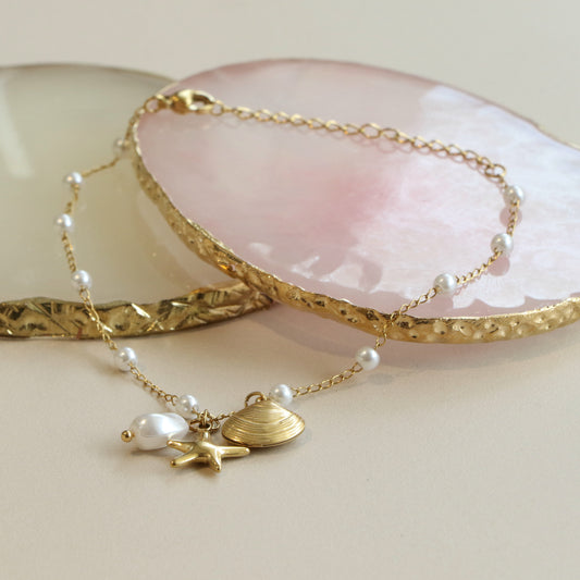 Star Fish Pearl Shell anklet