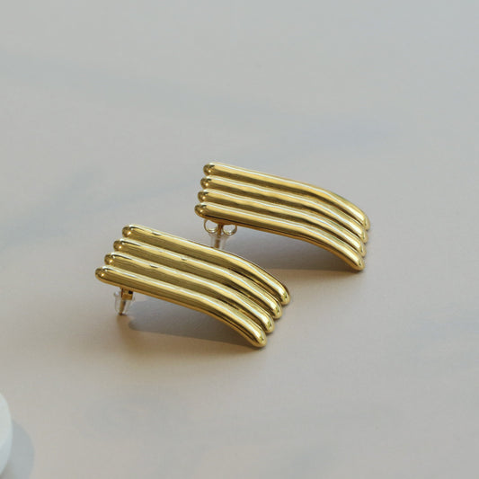 Large Ribbed Earring