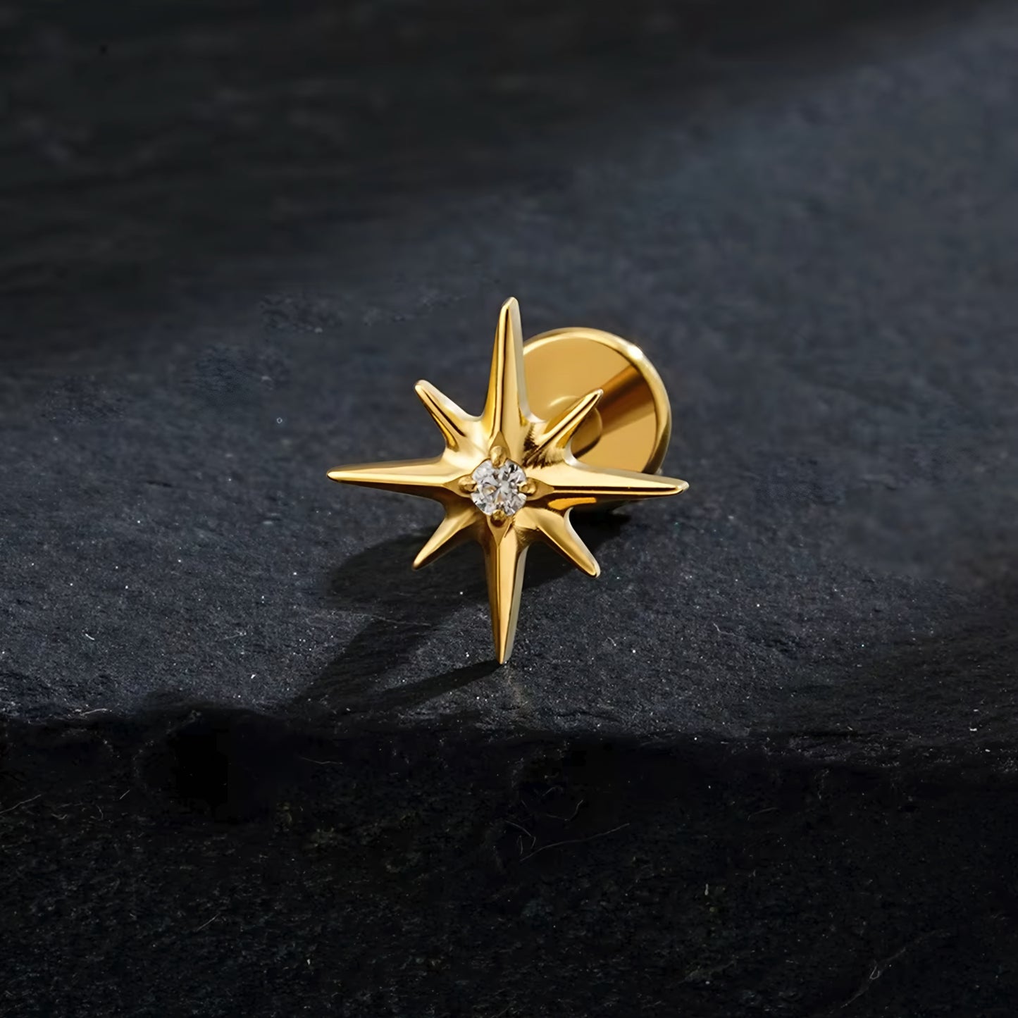 Titanium North Star Flat Ear Piercing