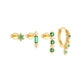 4pcs/set Triple Heart Green Zircon Earring