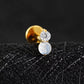 Titanium Tiny Two Stone Flat Ear Piercing