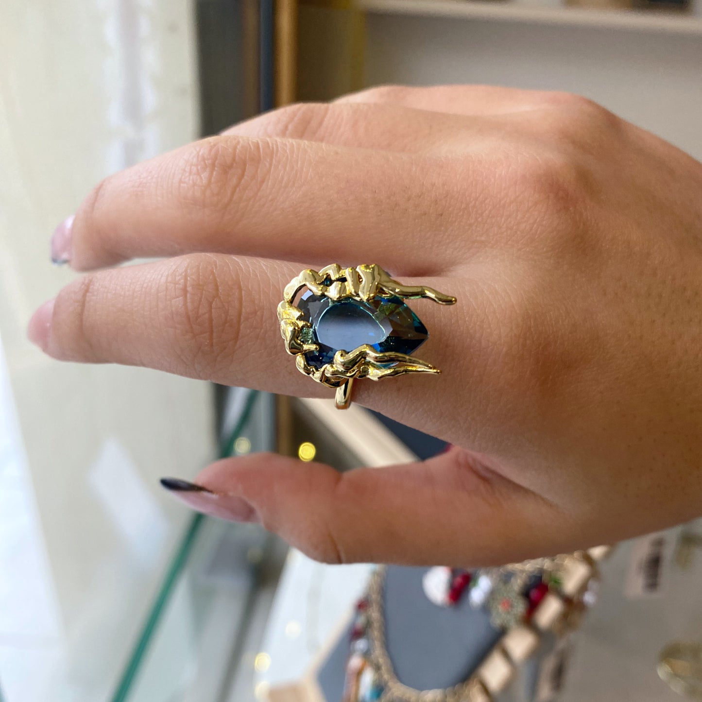 Large Multicolor Stone Ring