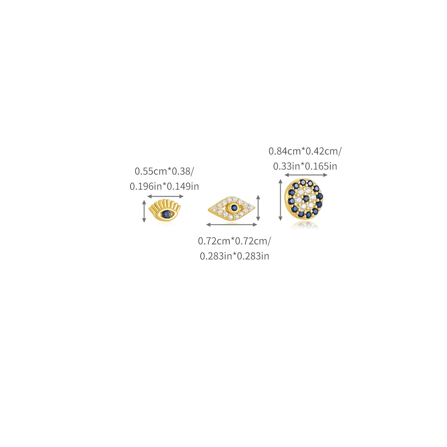 3pcs/set Evil Eye Earring