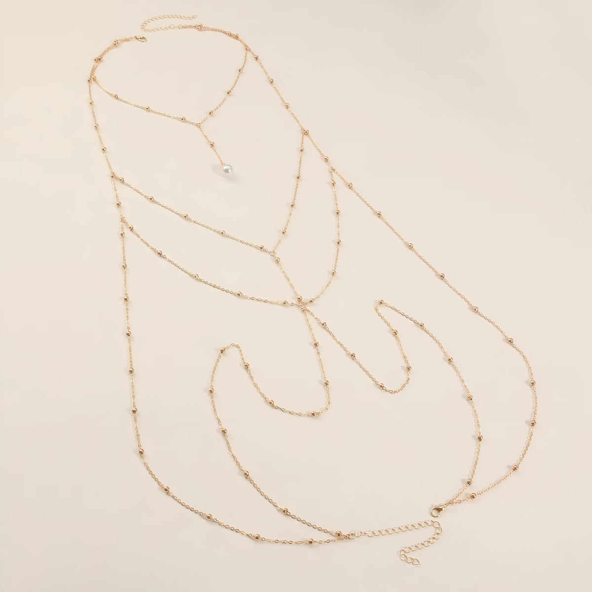 Pearl Beaded Body Chest Waist Chain