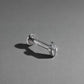 Single Zircon Titanium Flat Screw Ear Piercing
