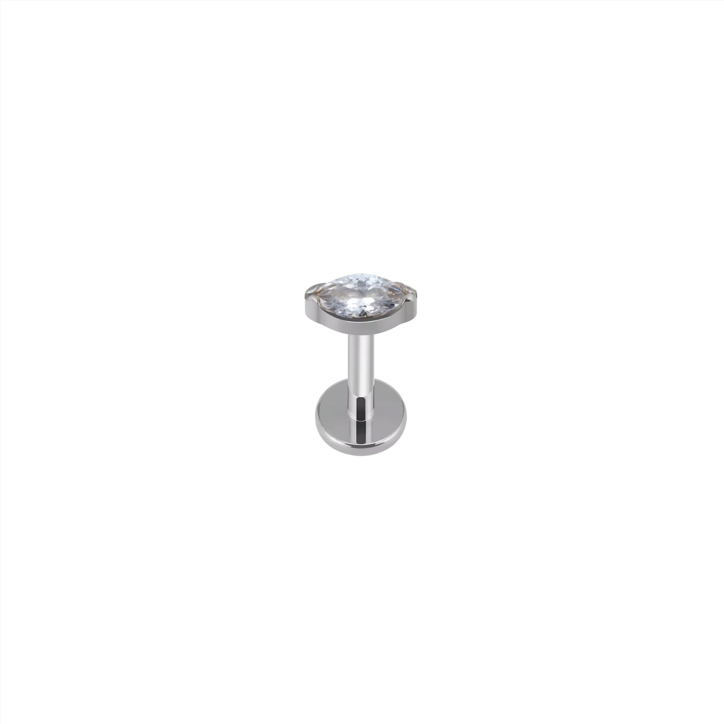 Titanium Single Tiny Marquise Flat Ear Piercing