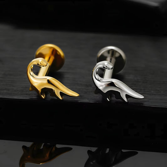 Titanium Dinosaur Flat Ear Piercing
