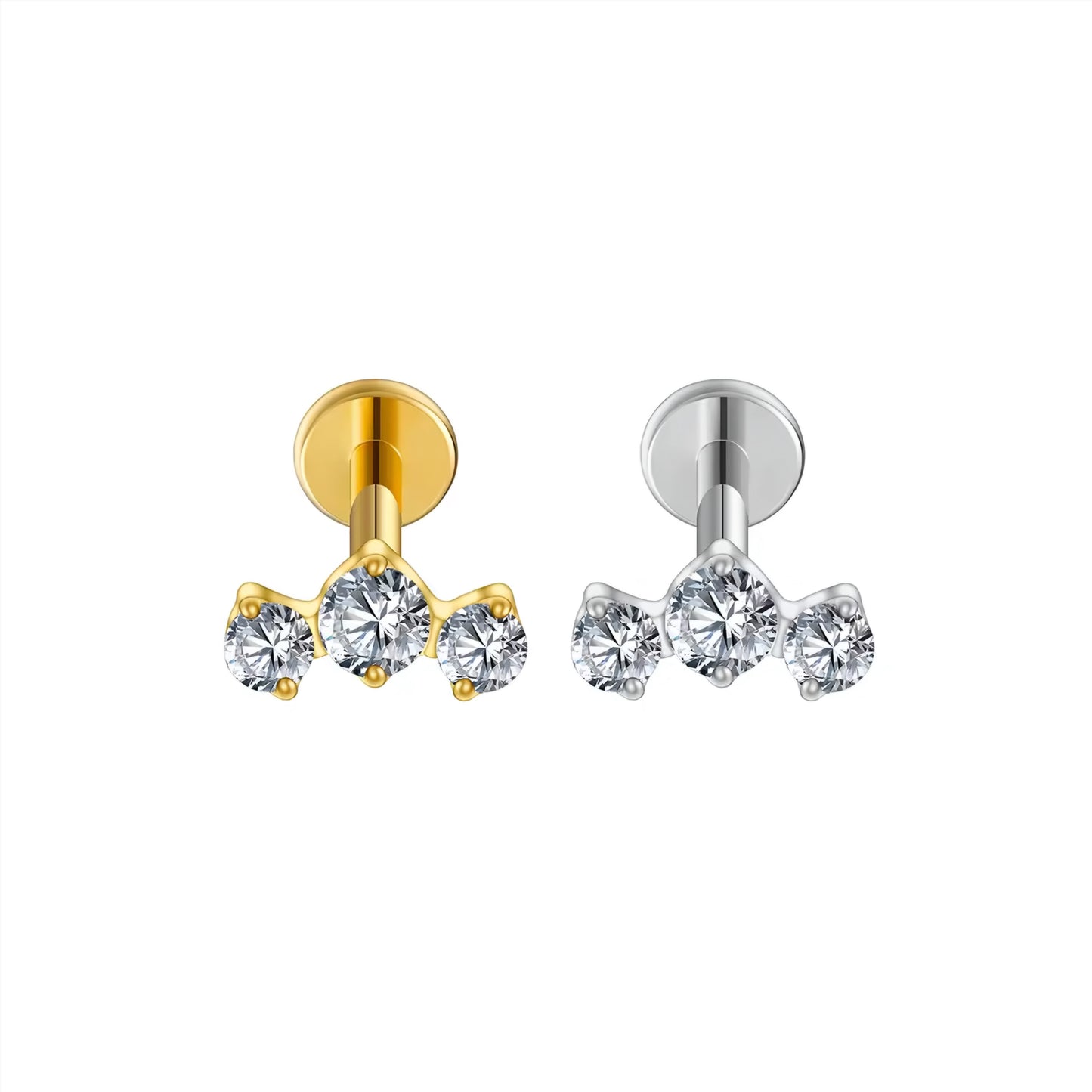 Titanium Triple Cluster Ear Piercing