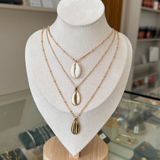 Triple Layer Shell Necklace