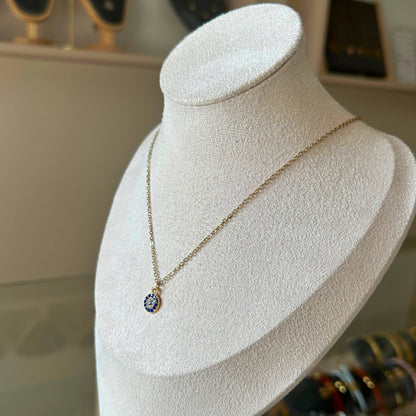 Navy Blue Evil Eye Pendant Necklace