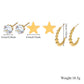 3pairs/set Rounded Dots Star Earring