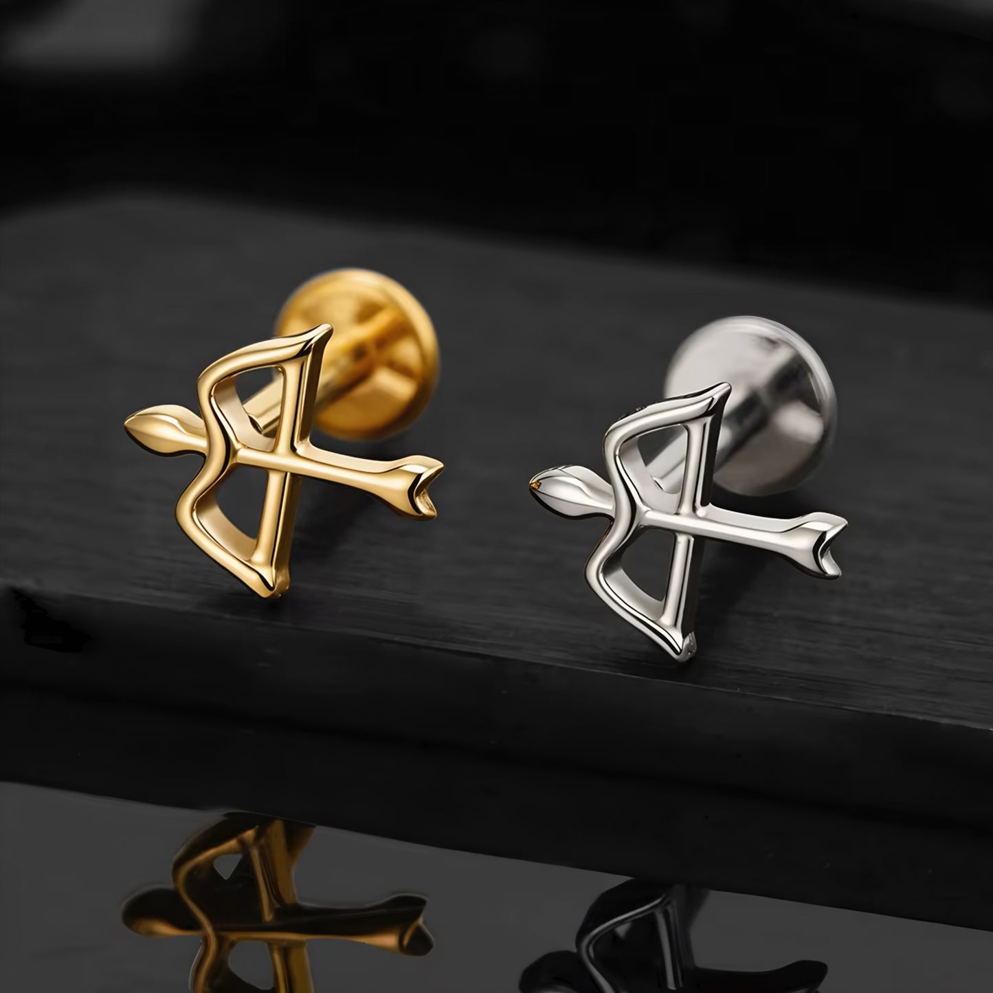 Titanium Cupid's Arrow Flat Ear Piercing