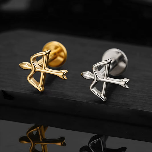 Titanium Cupid's Arrow Flat Ear Piercing