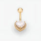 Big Heart Zircon Belly Piercing