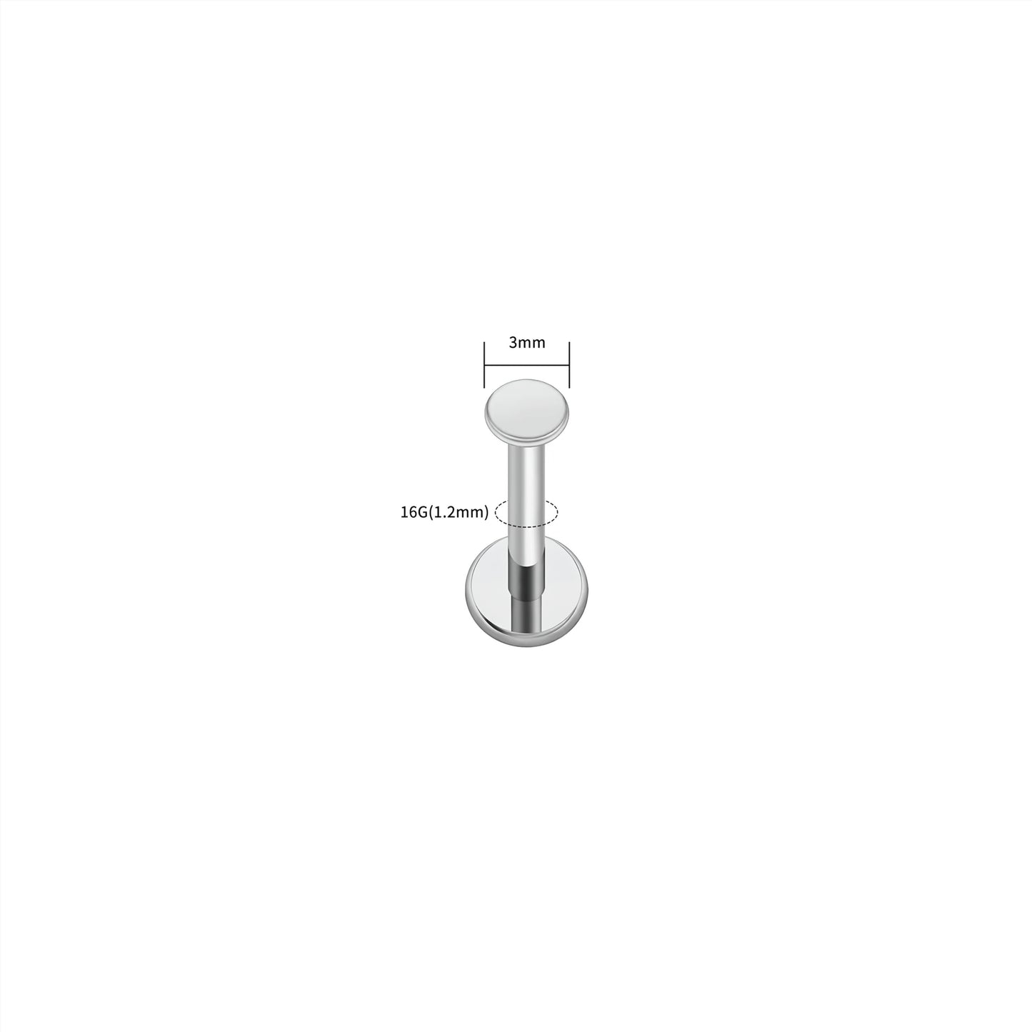 Titanium Circle Disc Flat Ear Piercing