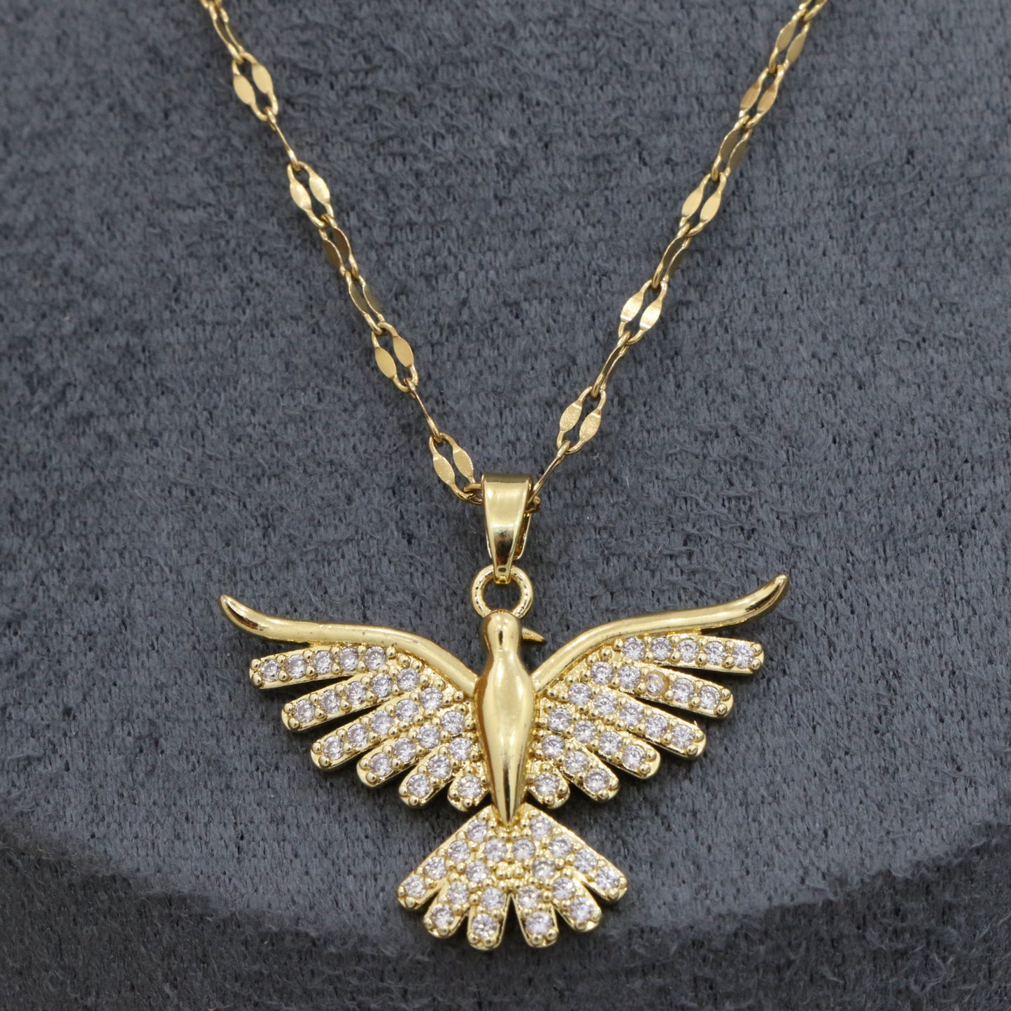 Sparkly Phoenix Pendant Necklace