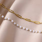 Double Oval Chain with Pearl Beads