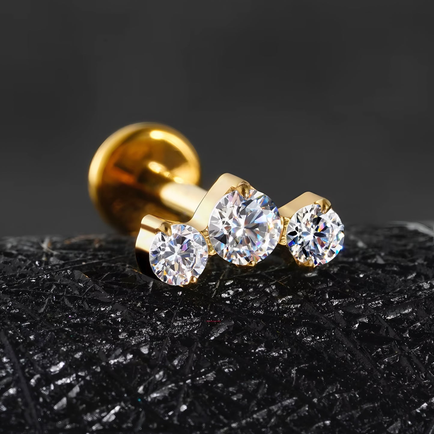 Titanium Triple Cluster Ear Piercing
