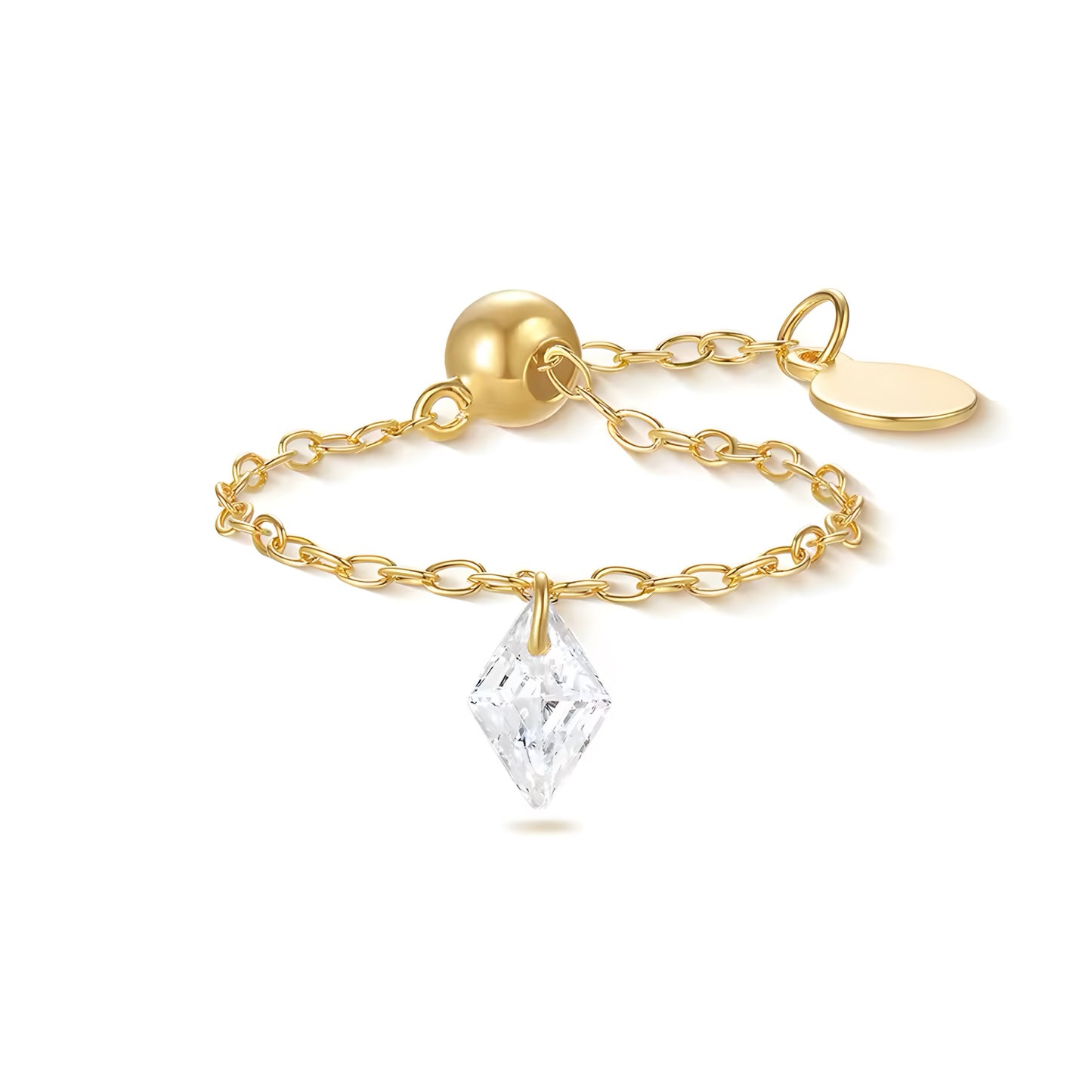 Chain Ring Diamond Zircon