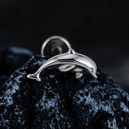 Titanium Dolphin Cartilage Flat Ear Piercing