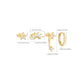 4pcs/set Gold Crown Flower Stud Earrings