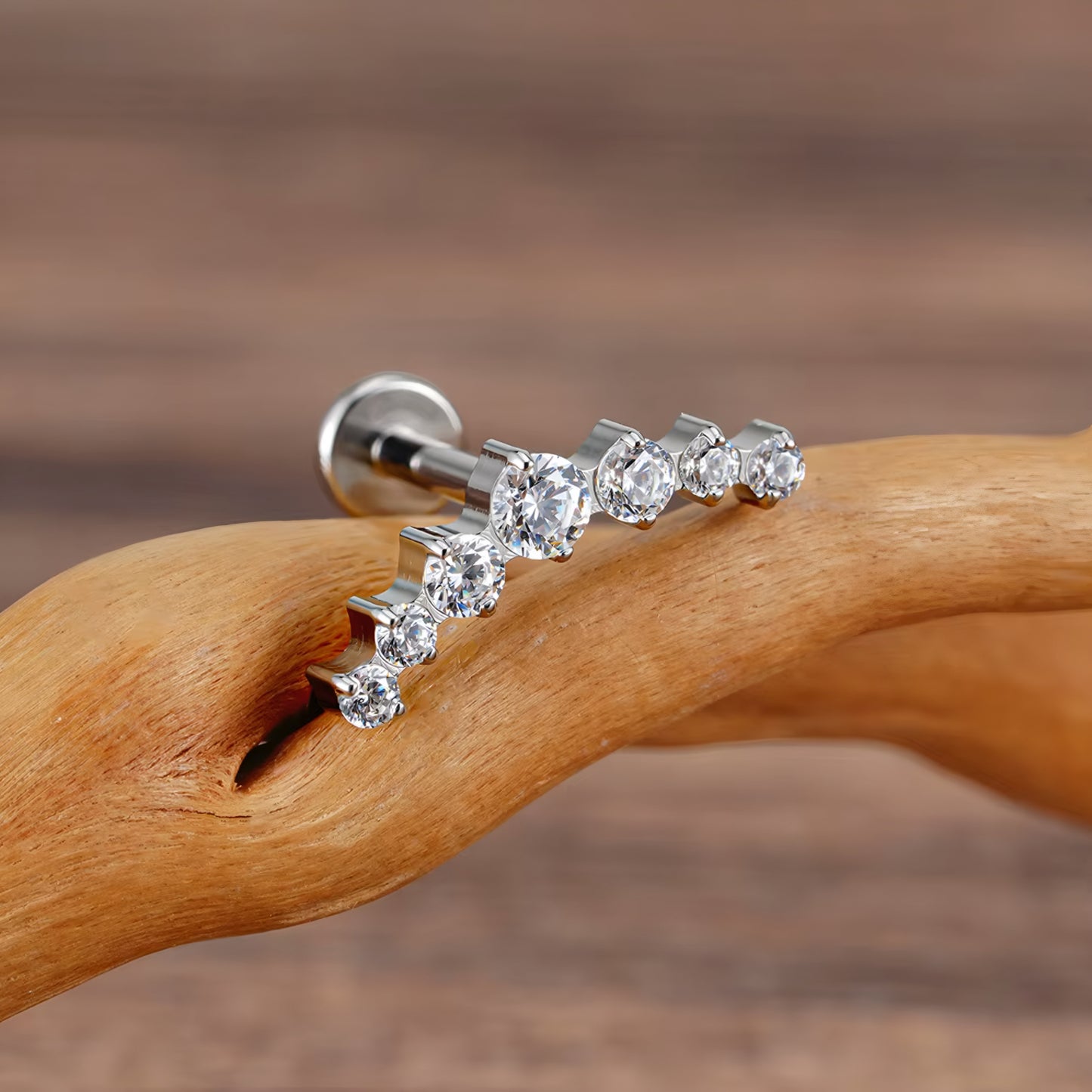 Titanium Curve Cluster Climber Flat Ear Piercing