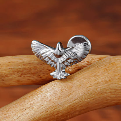 Titanium Flying Bird Flat Ear Piercing