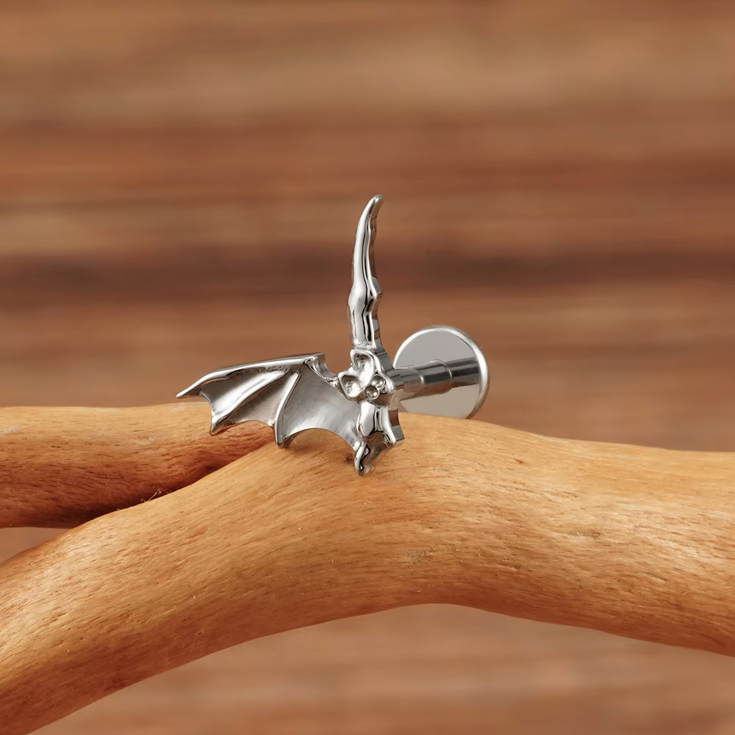 Titanium Flying Bat Flat Ear Piercing