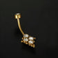 Four Round Zircon Belly Piercing