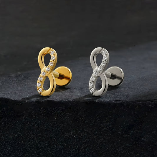 Titanium Infinity Symbol Flat Ear Piercing