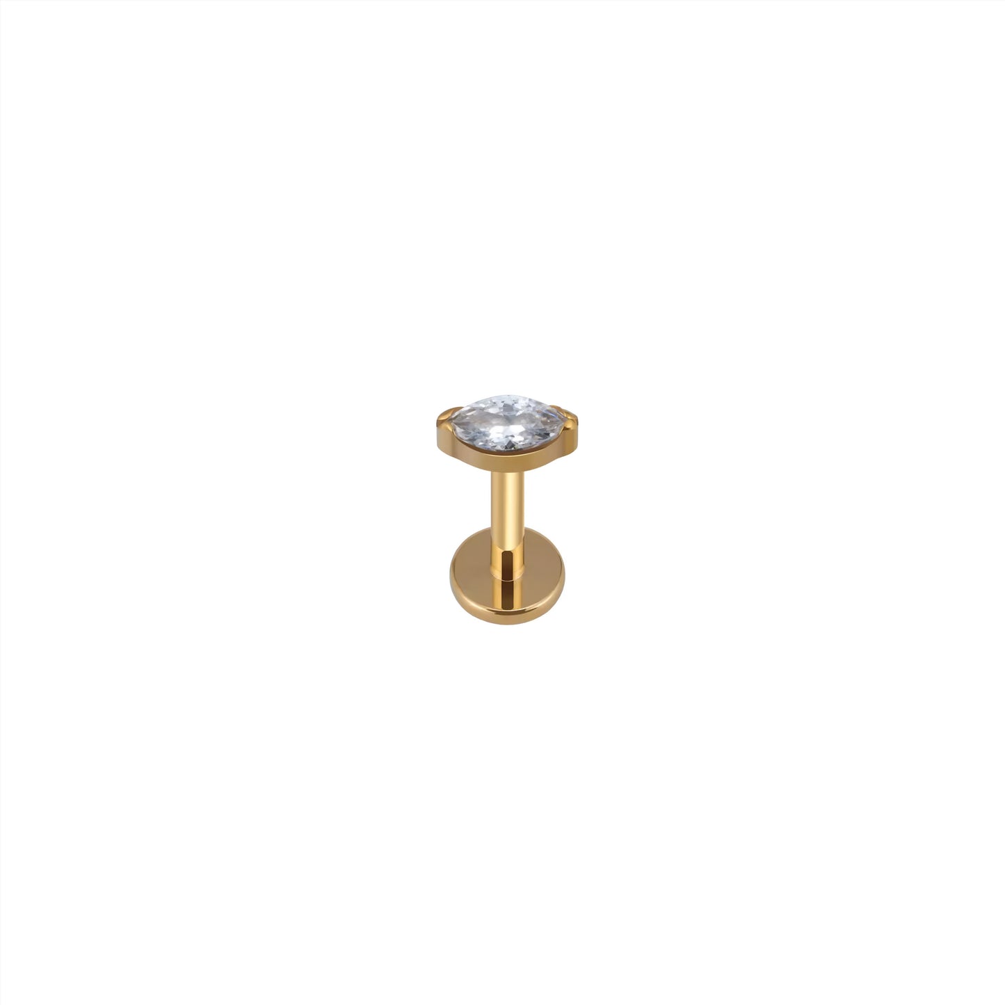 Titanium Single Tiny Marquise Flat Ear Piercing