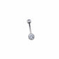Double Zircon Titanium Belly Button Piercing