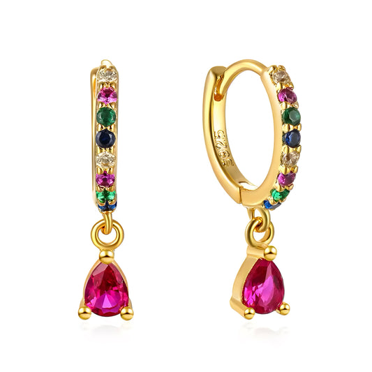Multicolor Zircon Earring Pair