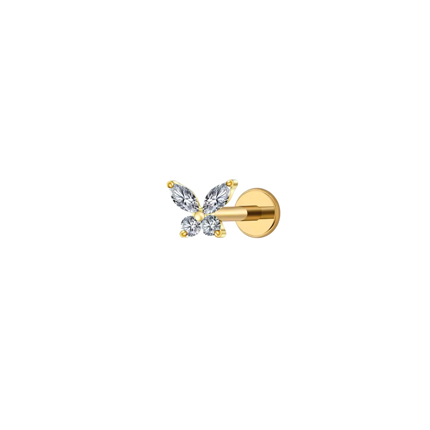 Titanium Mini Butterfly Flat Ear Piercing