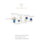4pcs/Set Classic Blue Sapphire Clear Zircon