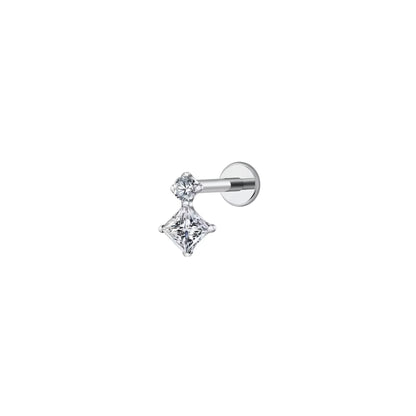 Titanium Square & Round Flat Ear Piercing