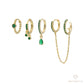 5pcs/set Zircon Hoops with Chain Earring