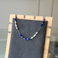 Navy Blue White Anklet