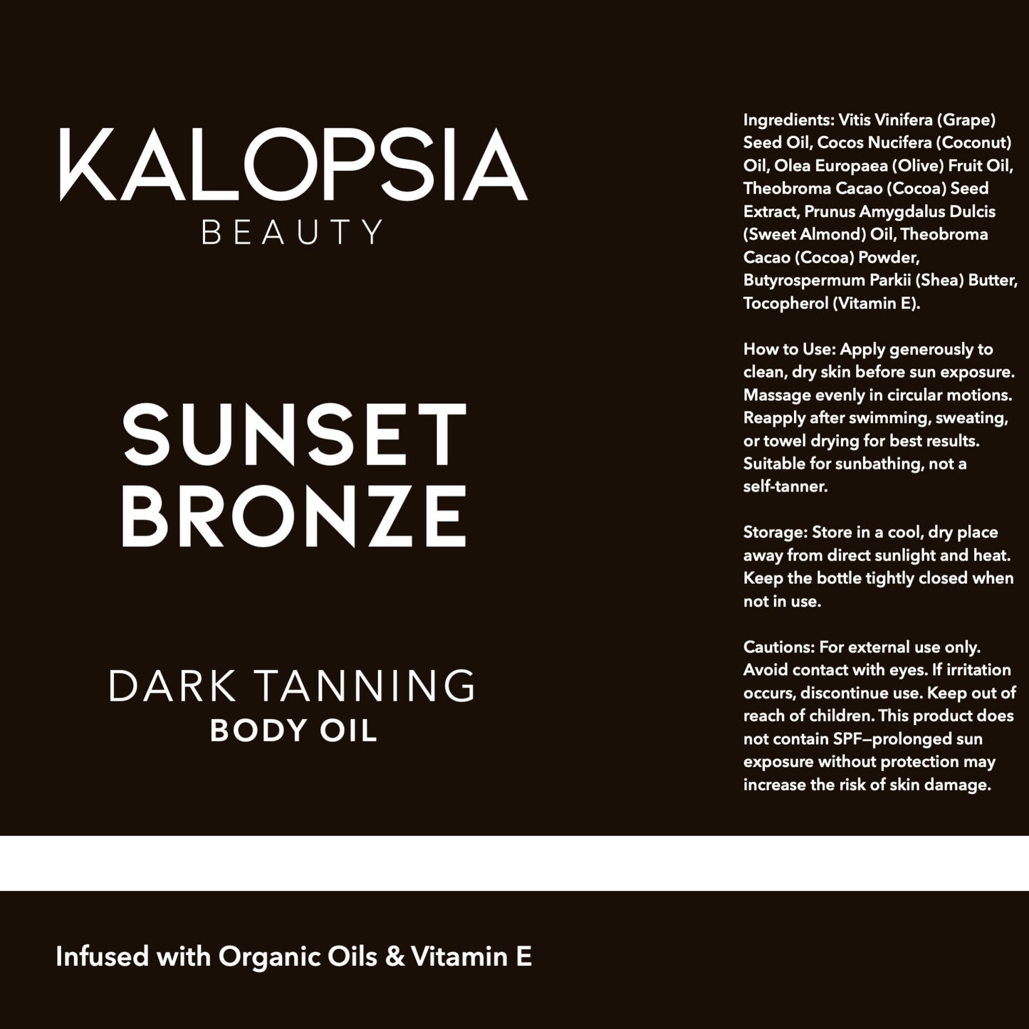 SUNSET BRONZE (Dark Tanning) By KALOPSIA BEAUTY