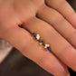 4pcs/Set Classic Blue Sapphire Clear Zircon