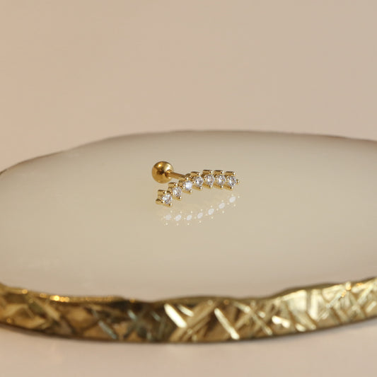 Curve 7 Zircon Helix Ball Ear Piercing