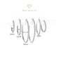 3pairs/set Silver C-Shaped Earring Hoops